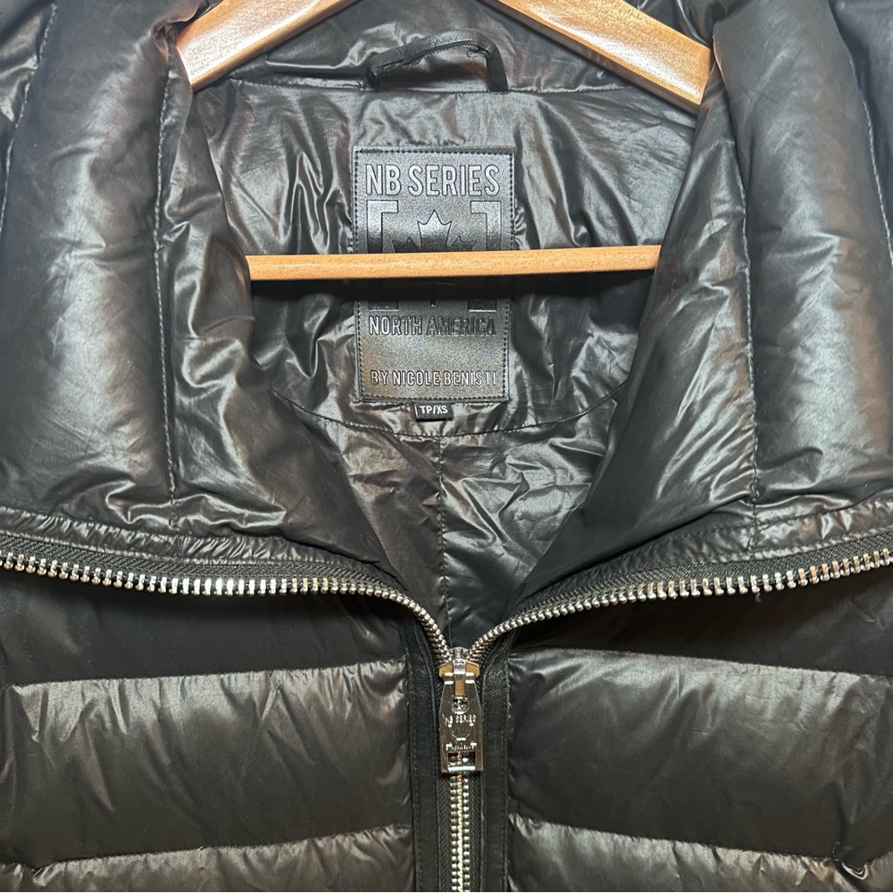 Nicole Benisti NB Series Black Lamb Leather Duck Down Puffer Coat XS - Picture 3 of 12